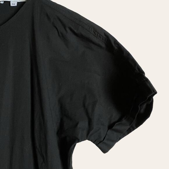 Bibhu Mohapatra Collective Black Cutout Fringe Asymmetric Midi Dress Size 14 - Picture 10 of 16